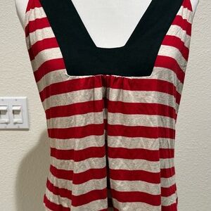 Anthropologie Corey Lynn Calter Red Square Neck Stripe Tank Top Size Large